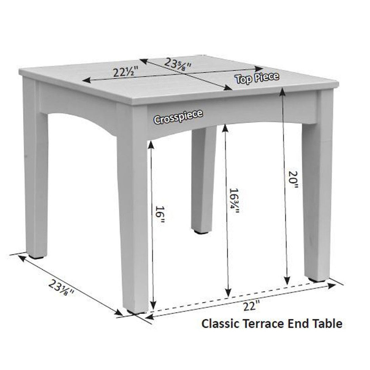 Berlin Gardens Classic Terrace End Table - CTET2520 2