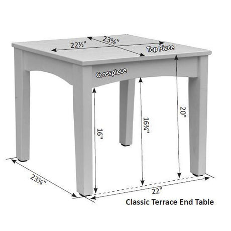 Berlin Gardens Classic Terrace End Table - CTET2520 2