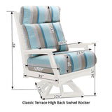 Berlin Gardens Classic Terrace High Back Swivel Rocker - CTHSR3045 3