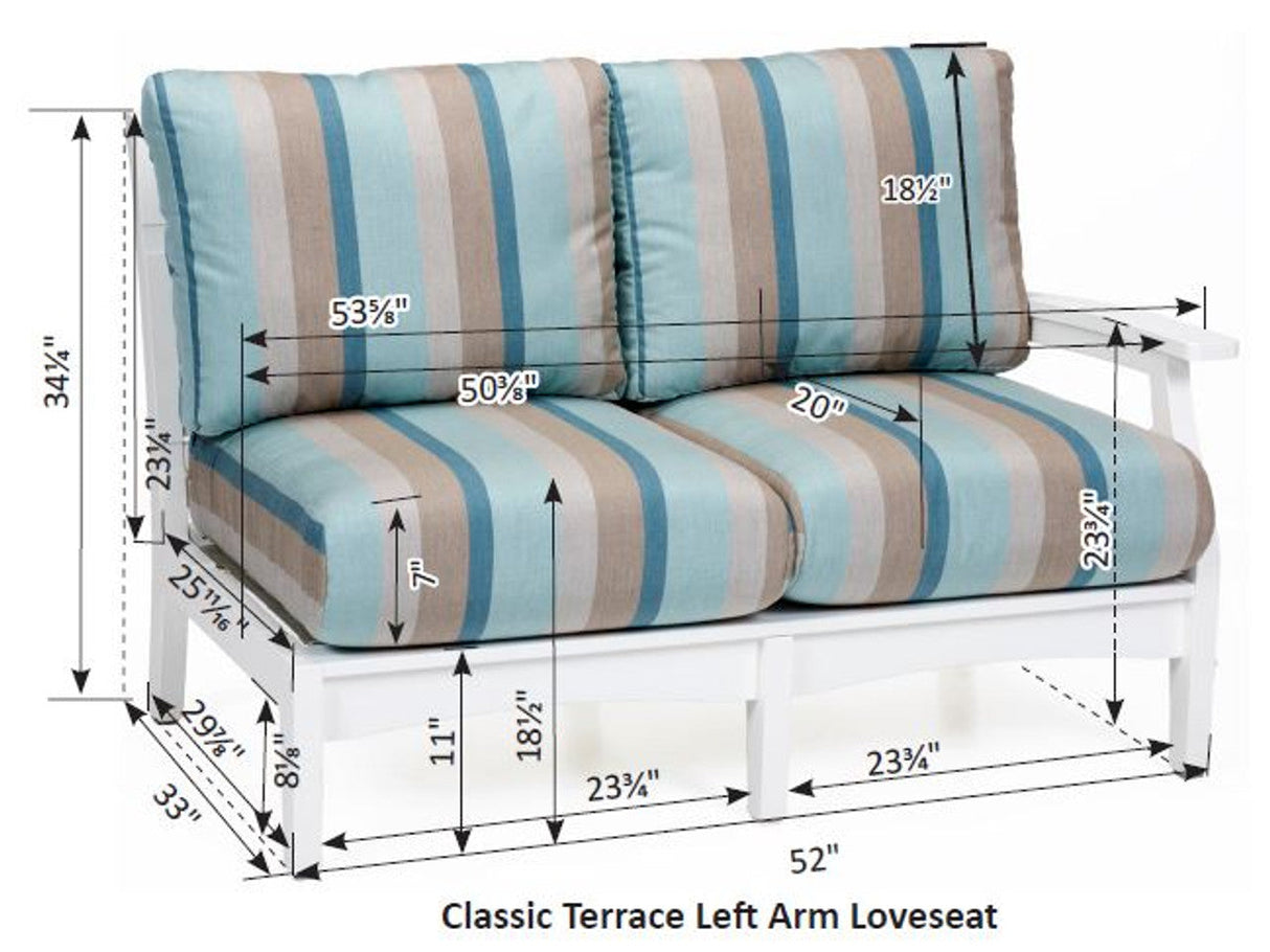 Berlin Gardens Classic Terrace Left Arm Loveseat - CTLSL5334 2
