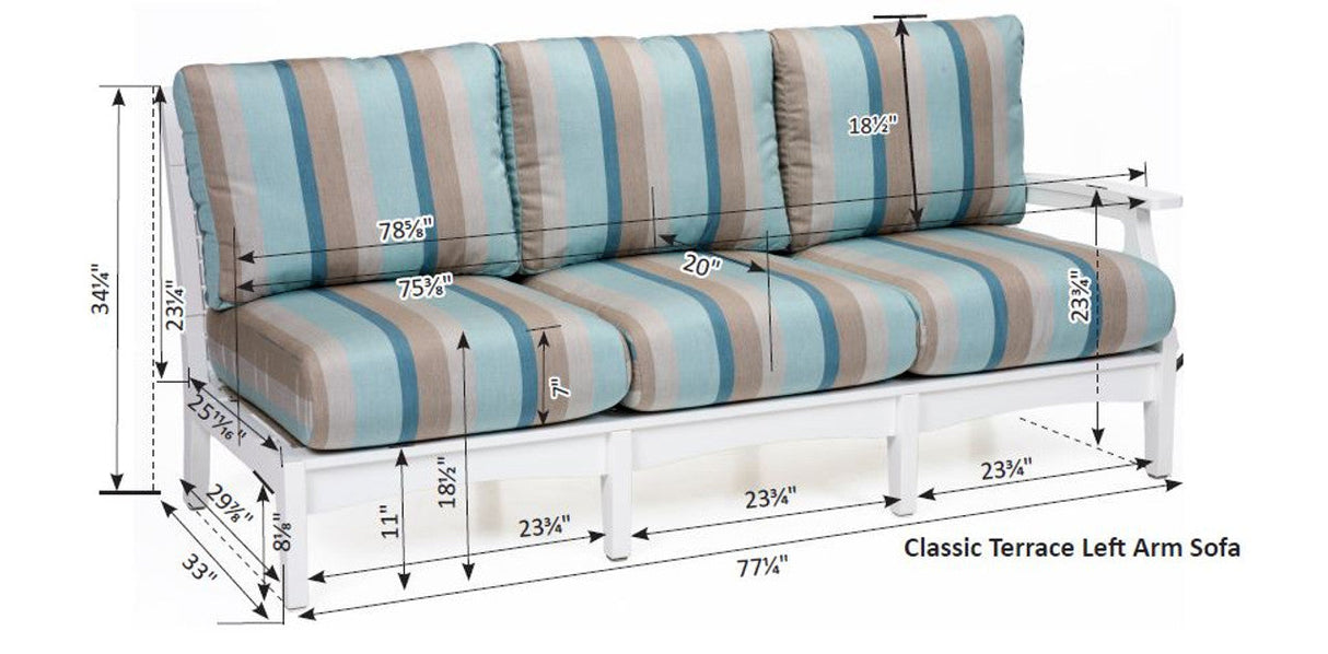 Berlin Gardens Classic Terrace Left Arm Sofa - CTLSS7934 2