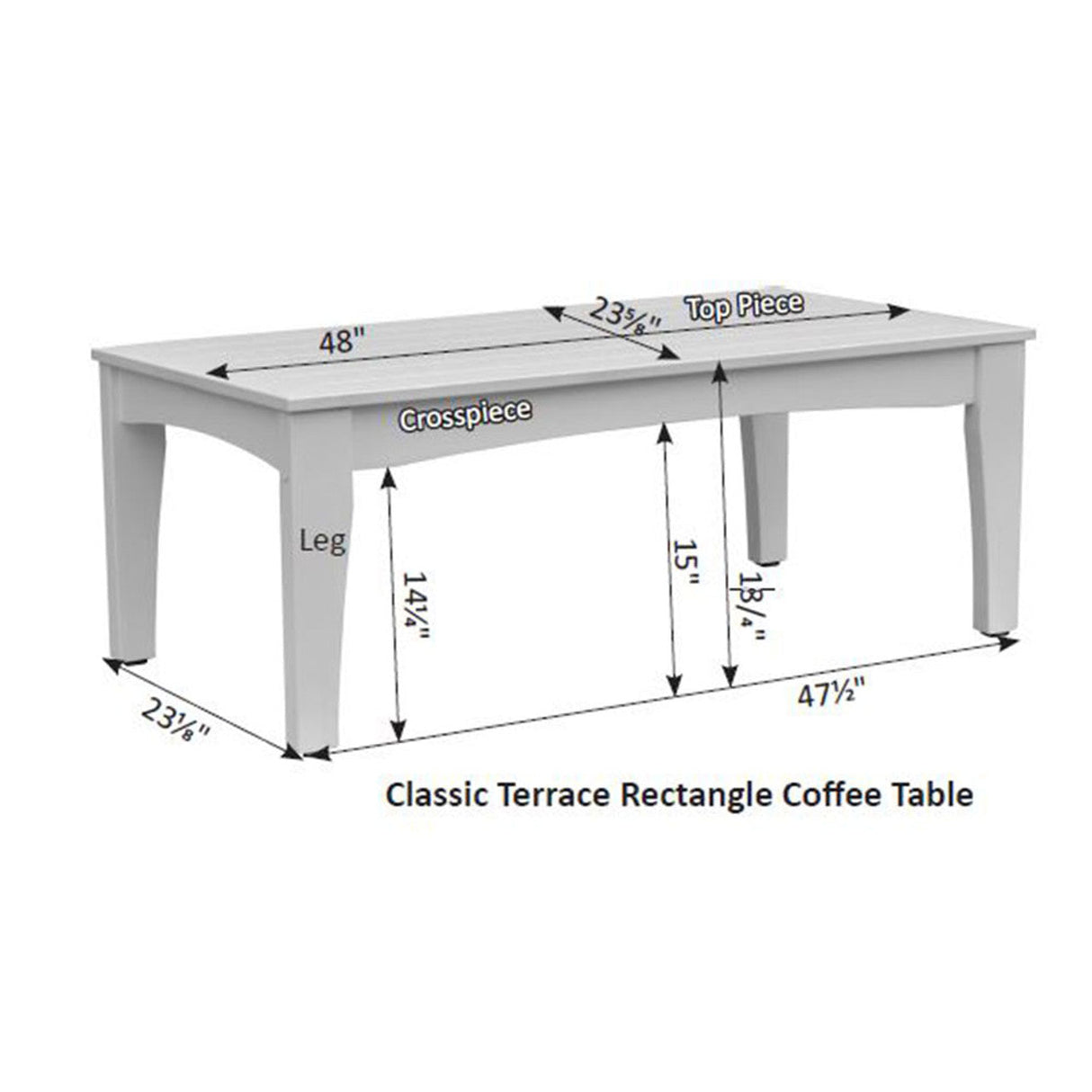 Berlin Gardens Classic Terrace Rectangle Coffee Table - CTCT4818 2