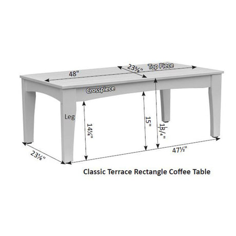Berlin Gardens Classic Terrace Rectangle Coffee Table - CTCT4818 2