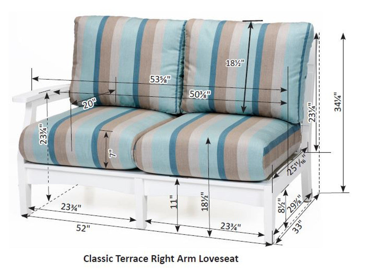 Berlin Gardens Classic Terrace Right Arm Loveseat - CTRSL5334 2