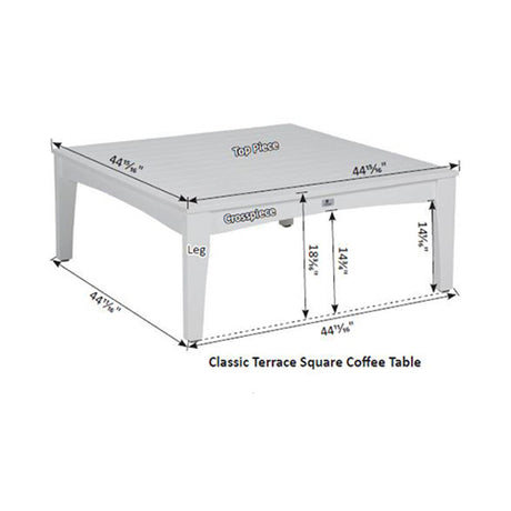 Berlin Gardens Classic Terrace Square Coffee Table - CTSCT4545 2
