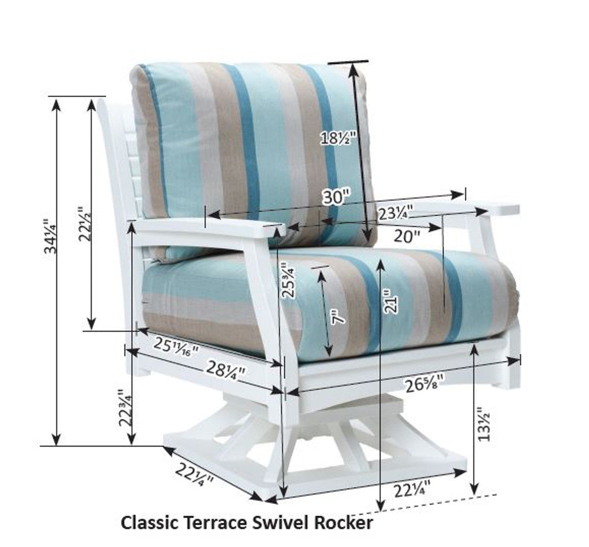 Berlin Gardens Classic Terrace Swivel Rocker - CTSR3034 2