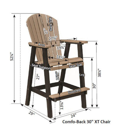 Berlin Gardens Comfo-Back 30" XT Chair - PEXTC2139 2