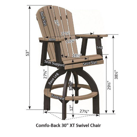 Berlin Gardens Comfo-Back Swivel 30" XT Chair - ESXTC2139 2