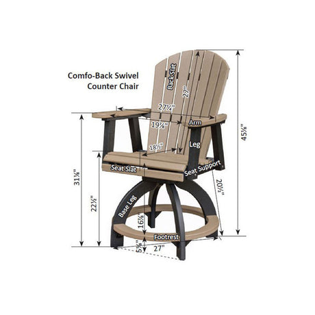 Berlin Gardens Comfo-Back Swivel Counter Chair - ESCC2131 4