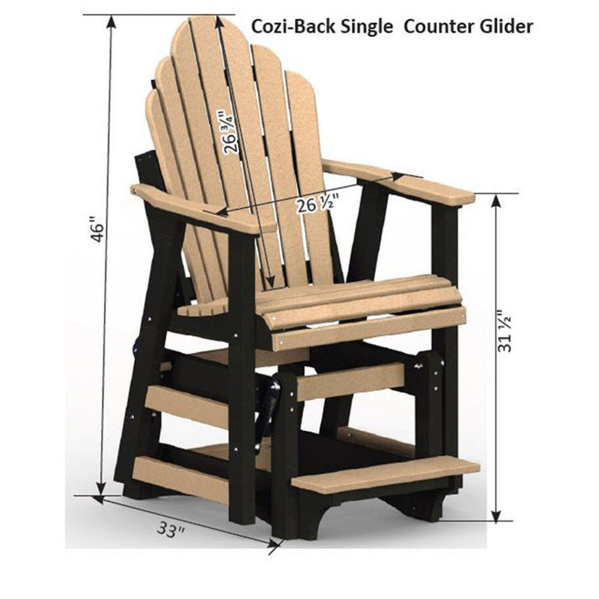 Berlin Gardens Cozi-Back Single Counter Glider - PZCG2400 2