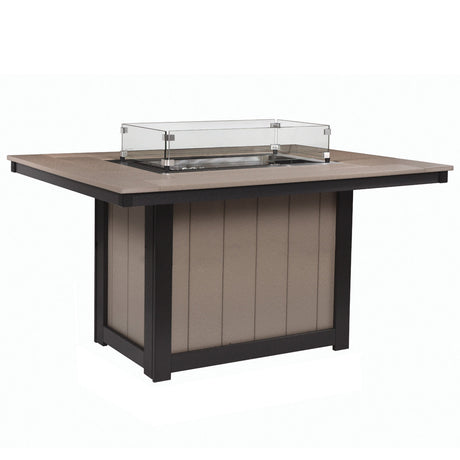 Berlin Gardens Donoma Hammered Top 42" x 54" Rectangular Fire Table Dining - DHFT4254D 