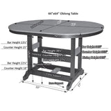 Berlin Gardens Garden Classic Hammered Top 44" x 64" Oblong Dining Table - GCHF4464D 2