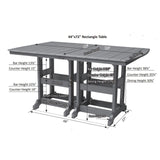 Berlin Gardens Garden Classic Hammered Top 44" x 72" Rectangular Counter Table - GCHF4472C 2
