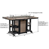 Berlin Gardens Garden Classic Hammered Top 44" x 72" Rectangular Fire Counter Table - GHFT4472C 2