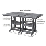 Berlin Gardens Garden Classic Standard Top 44" x 72" Rectangular Counter Table - GCIT4472C 2