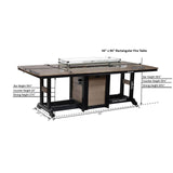 Berlin Gardens Garden Classic Standard Top 44" x 96" Rectangular Fire Counter Table - GCFT4496C 2