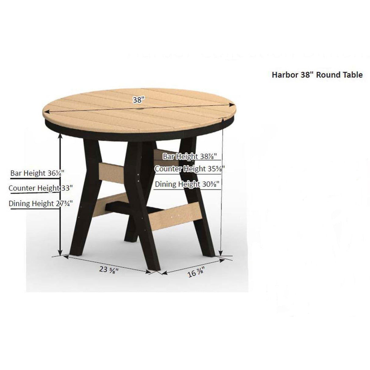 Berlin Gardens Harbor Bar Tables Standard Top 38" Round Bar Table - HRT0038B 2