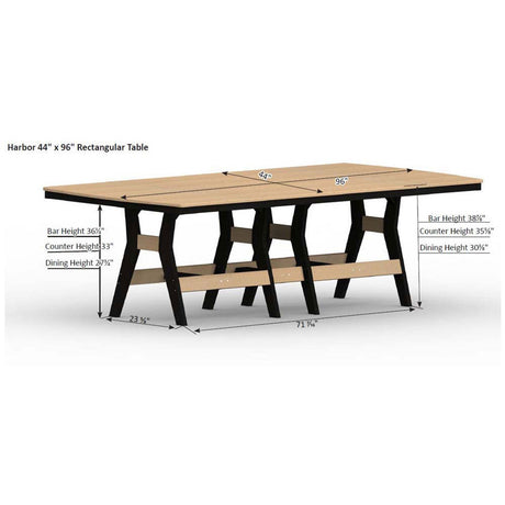 Berlin Gardens Harbor Counter Tables Standard Top 44" x 96" Rectangular Counter Table - HRT4496C 2