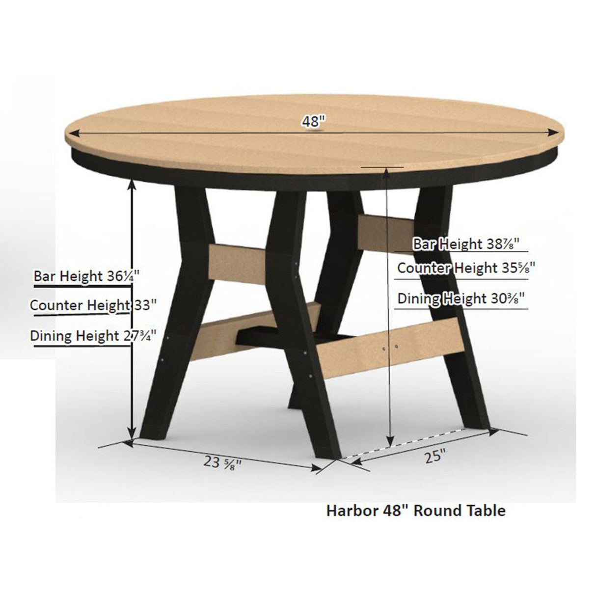 Berlin Gardens Harbor Counter Tables Standard Top 48" Round Counter Table - HRT0048C 2