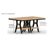 Berlin Gardens Harbor Dining Tables Hammered Top 44" x 72" Rectangular Dining Table - HHFT4472D 2