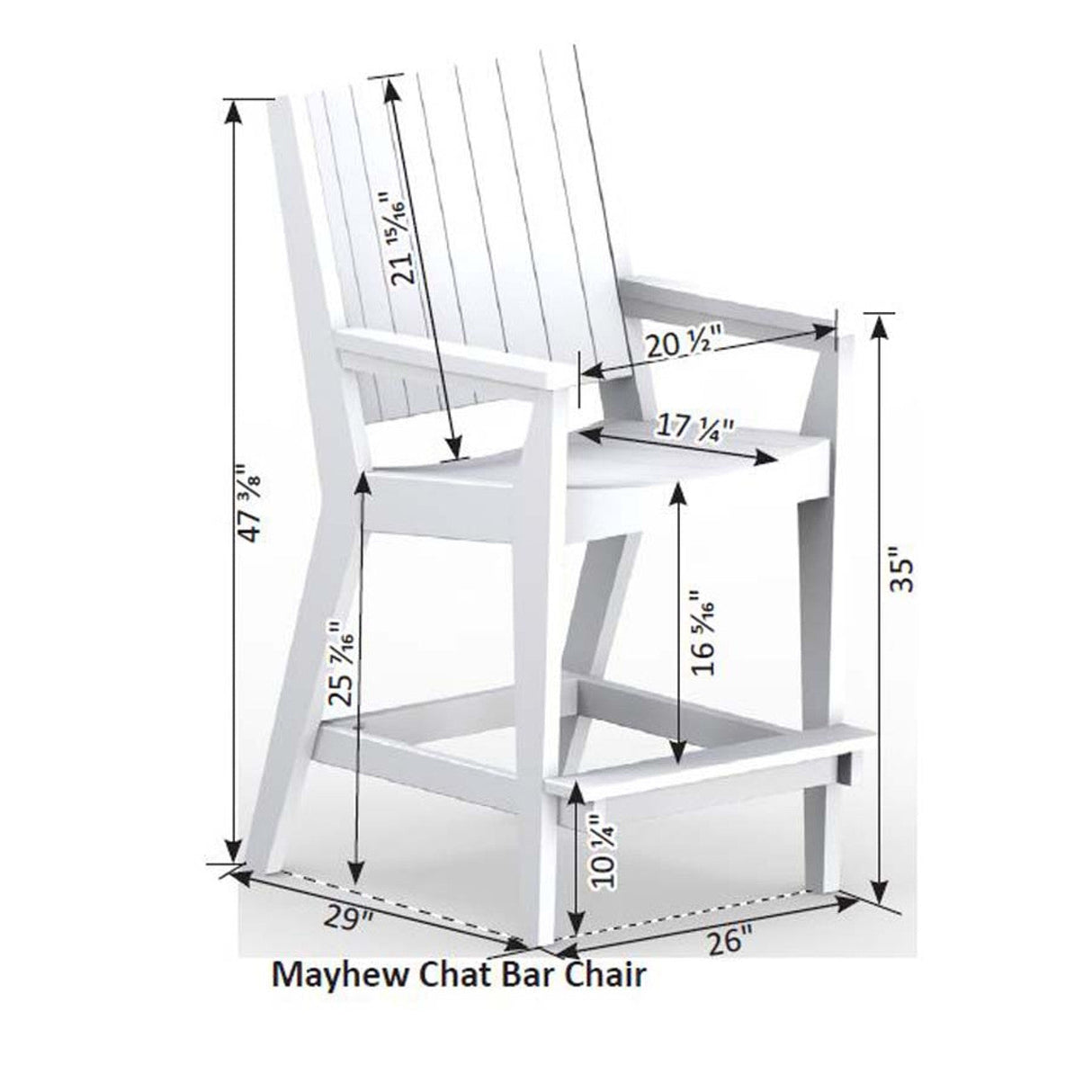 Berlin Gardens Mayhew Chat Bar Chair - MHCBC2647 2