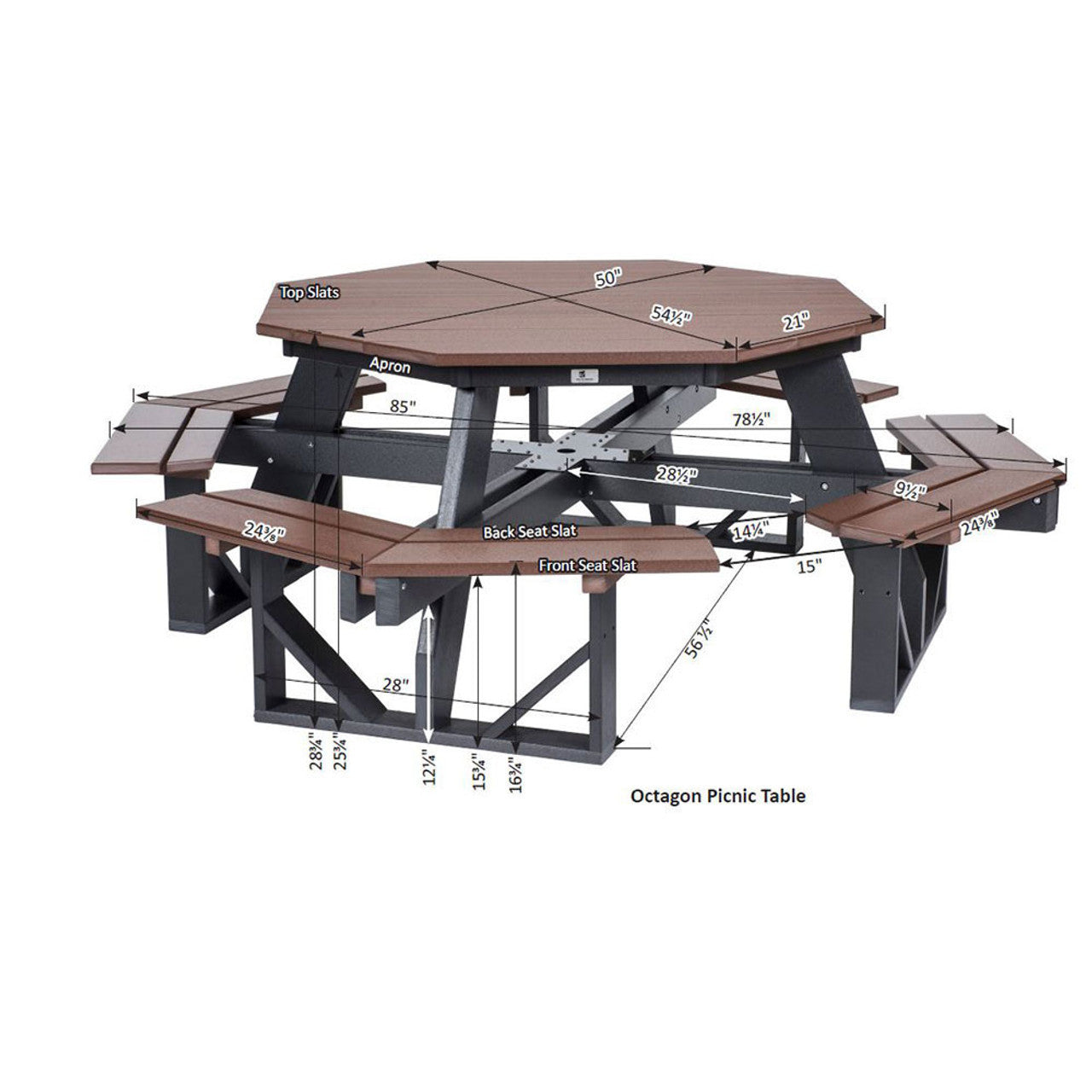 Berlin Gardens Octagon Picnic Table - POPT5184 3