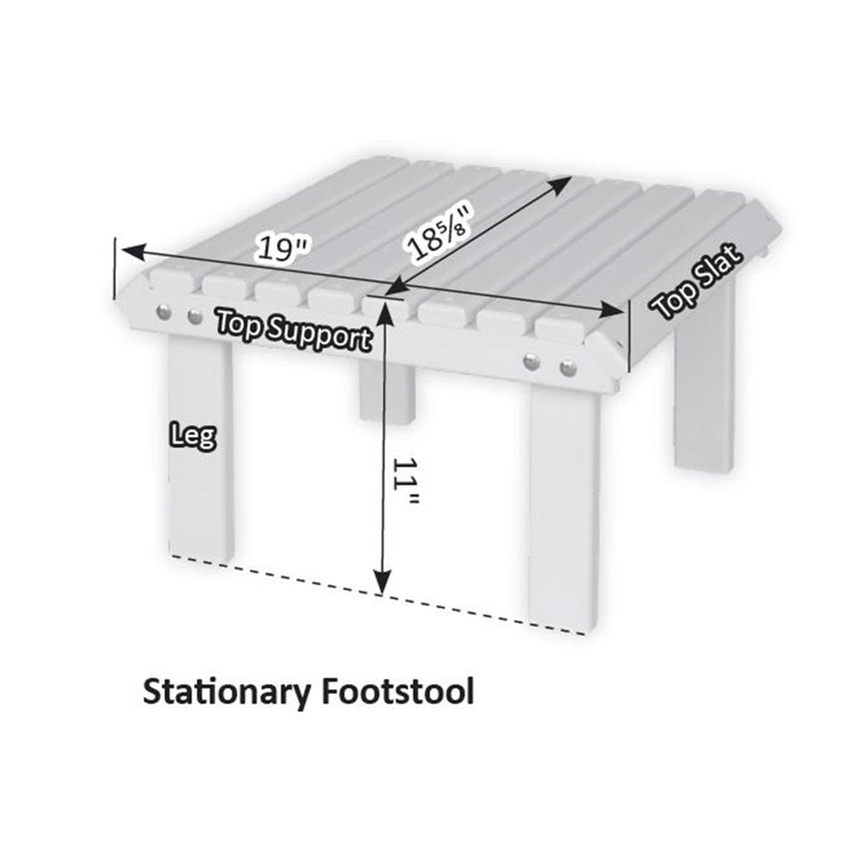 Berlin Gardens Stationary Footstool - PVSF2100 2