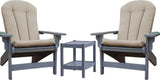 Breezesta 3 Piece Coastal Adirondack With Cushion And Accent Table Set - B3PCACATS