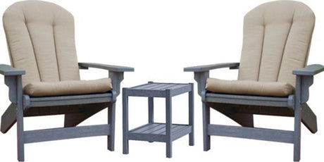 Breezesta 3 Piece Coastal Adirondack With Cushion And Accent Table Set - B3PCACATS