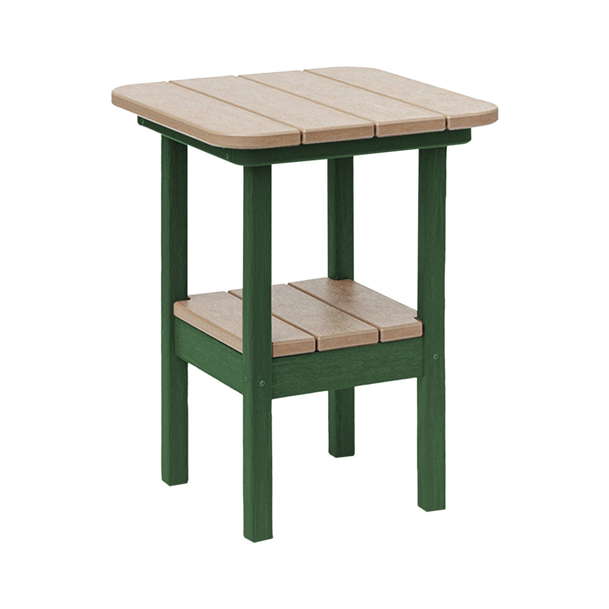 Breezesta 21" Square Counter Side Table & Shelf