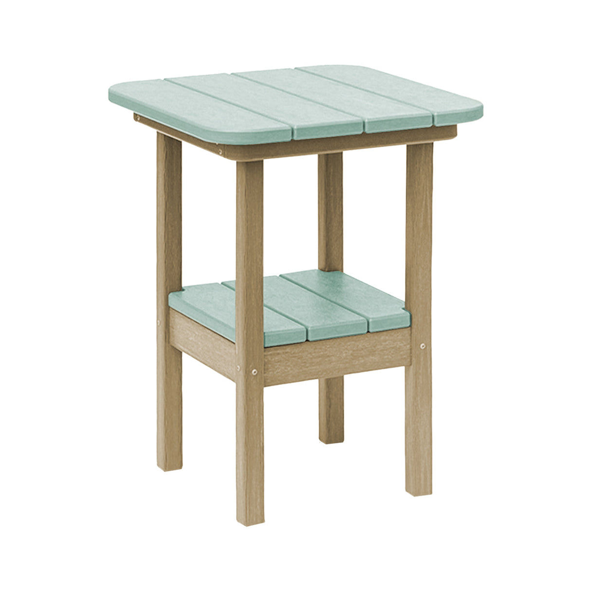 Breezesta 21" Square Counter Side Table & Shelf