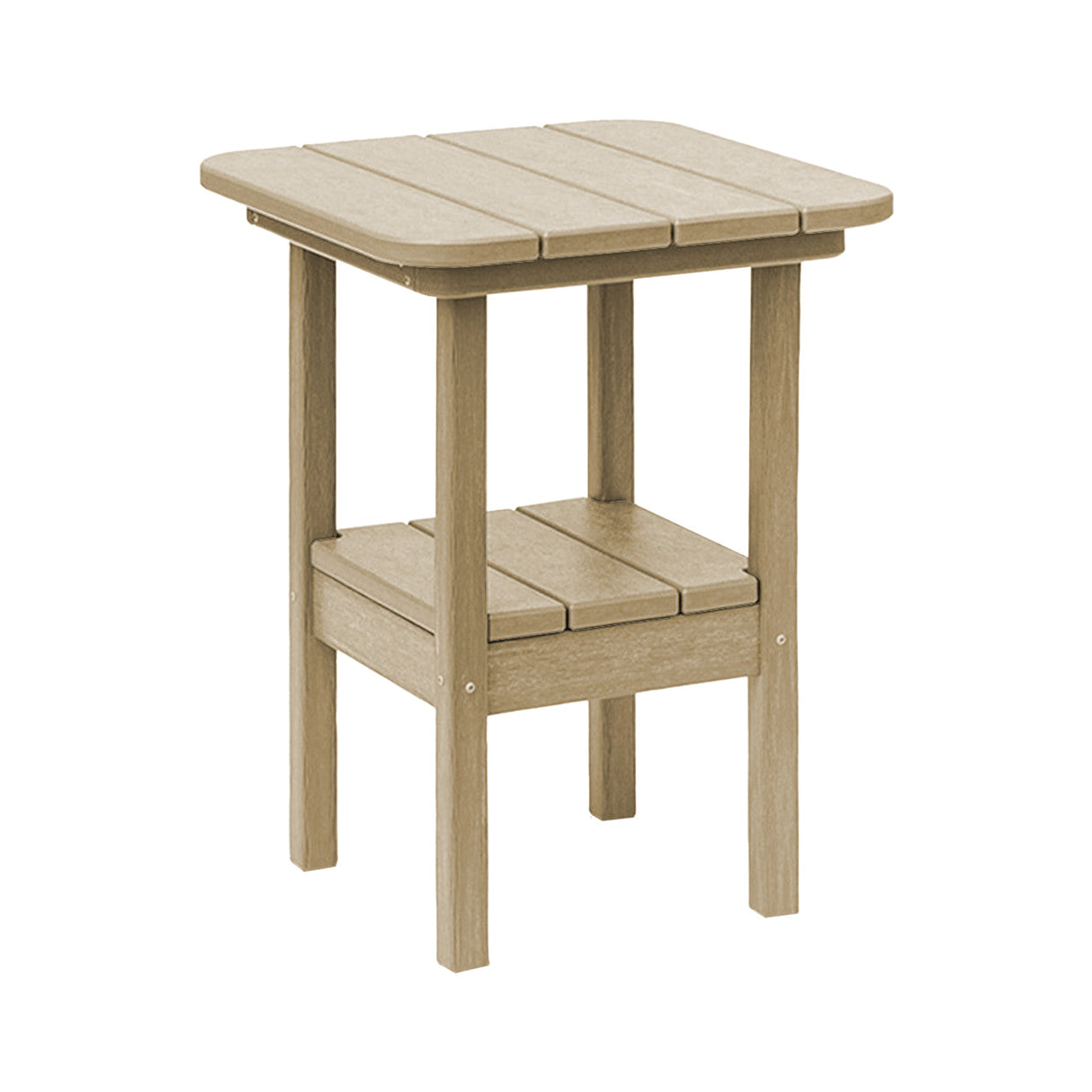 Breezesta 21" Square Counter Side Table & Shelf