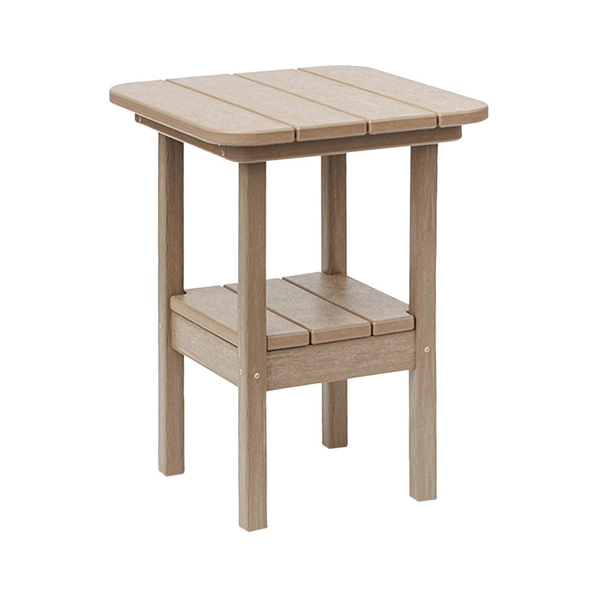 Breezesta 21" Square Counter Side Table & Shelf