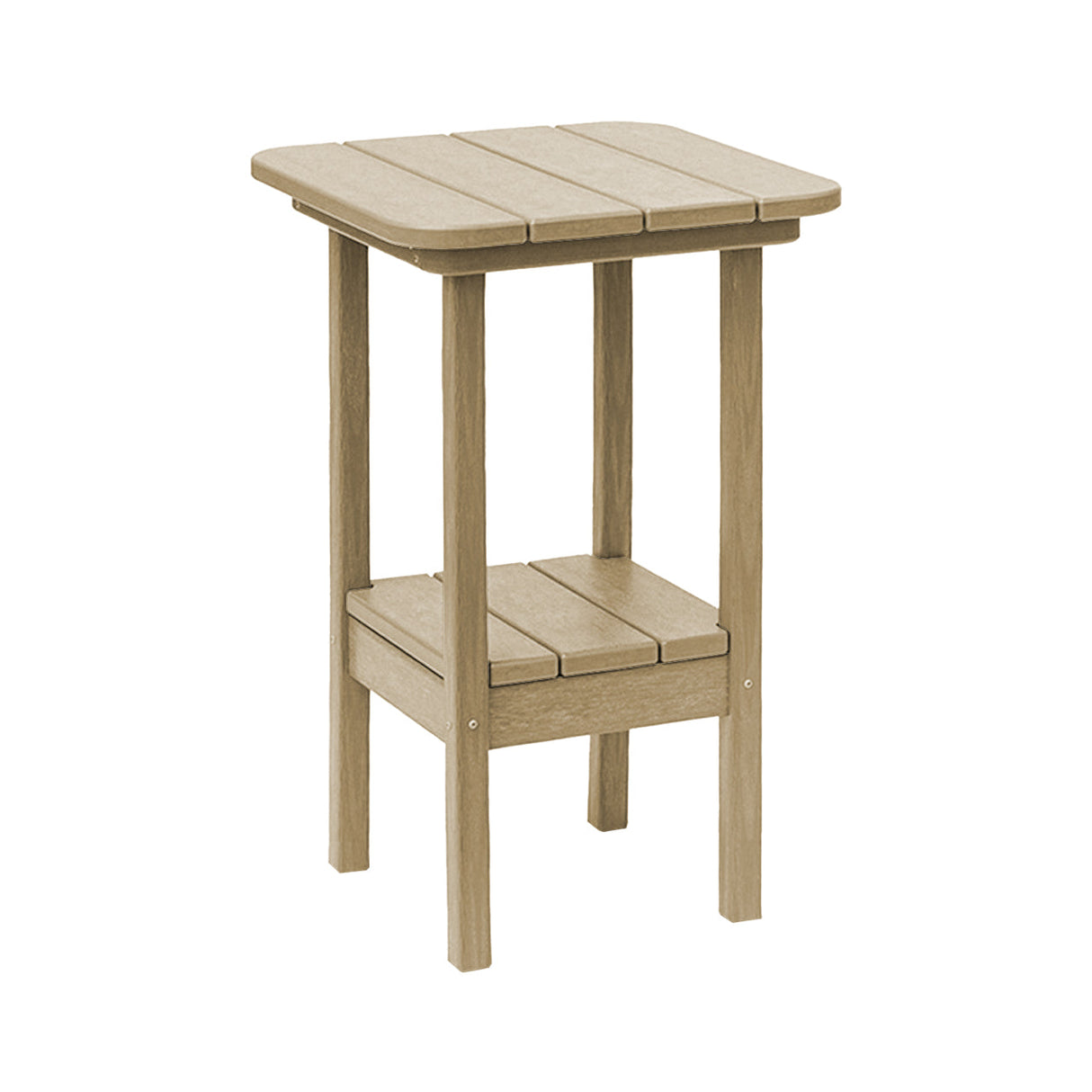 Breezesta 21" Square Bar Side Table & Shelf