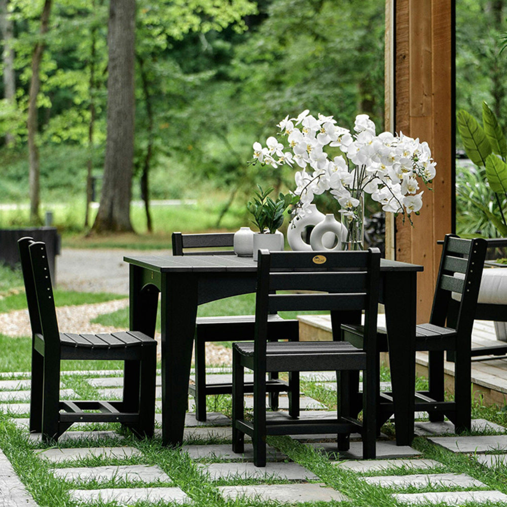 LuxCraft 3 Piece Celeste 44" Square Dining Table and Side Chair Set 