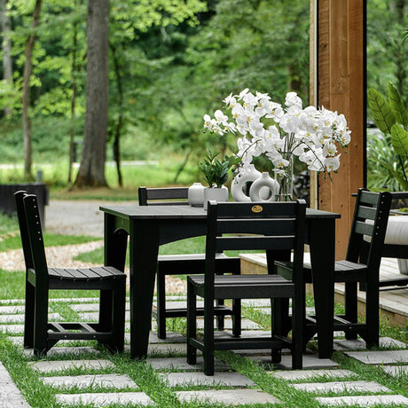 LuxCraft 3 Piece Celeste 44" Square Dining Table and Side Chair Set 