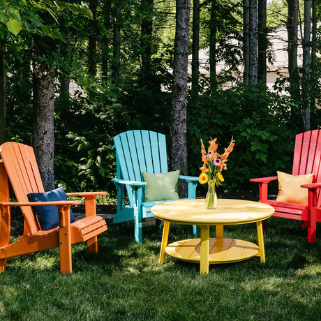 LuxCraft 3 Piece Oasis Conversation Table & Adirondack Chair Set 3