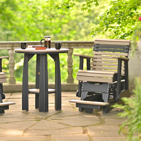 LuxCraft 3 Piece Seabreeze Balcony Table & Adirondack Swivel Chair Set 1