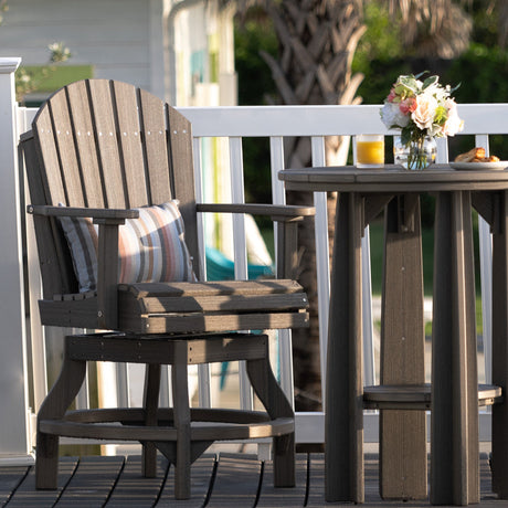 LuxCraft 3 Piece Seabreeze Balcony Table & Adirondack Swivel Chair Set 3