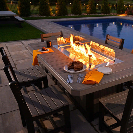 LuxCraft 7 Piece Luminary Fire Table & Side Chair Set 6