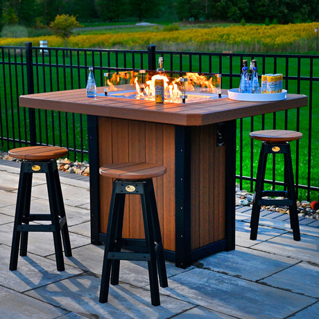 LuxCraft Lumin Fire Table 62" Rectangular - Bar Height Additional Image - 1