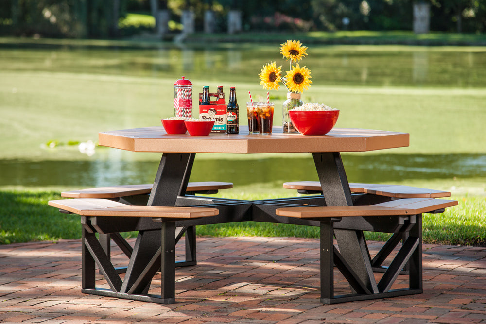 LuxCraft Octagon Picnic Table Additional Image - 2
