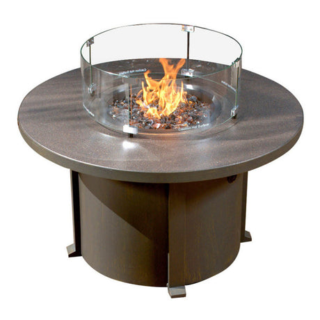 NorthCape aluminium 42" Round Cal Sil Top Fire Table - NC5319R-42-Cal 