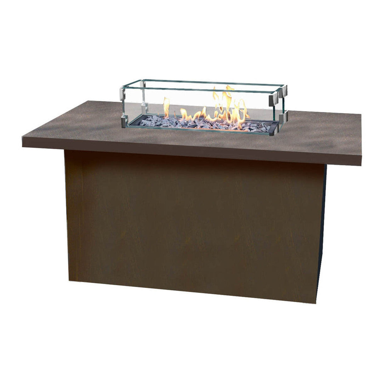 NorthCape aluminium 48"x32" Rectangle Cal Sil Top Fire Table - NC5319RCT-48-Cal 