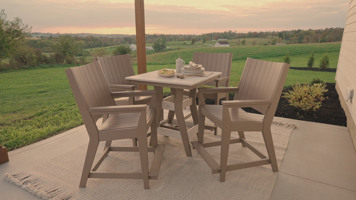 Berlin Gardens Harbor Dining Tables 28" Square Dining Table with Hammered Top