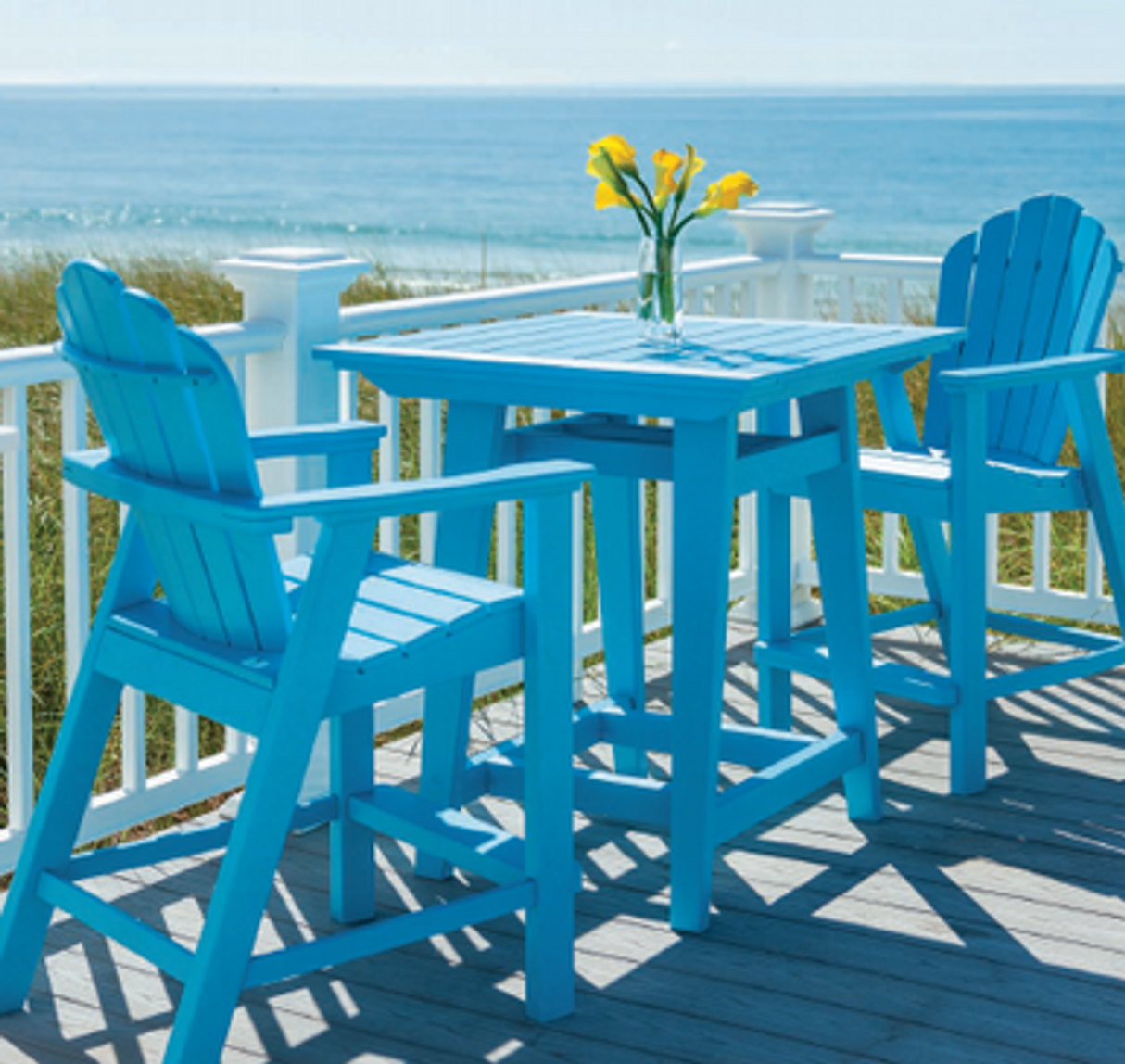 Seaside Casual 3 Piece Balcony Adirondack Collection - SC3PBAC-48 