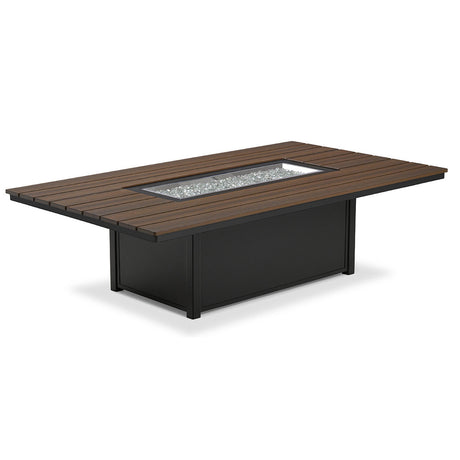 Telescope Aluminum Slat Top Fire Tables 48" x 84" Rectangular Aluminum Slat Chat Height Fire Table - 6F20 1