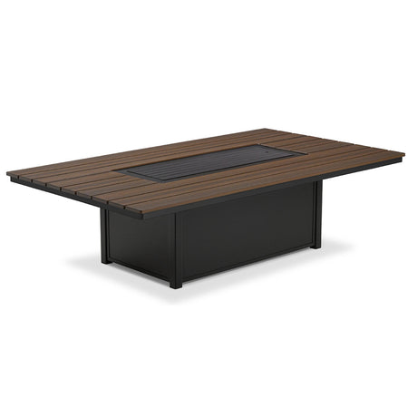 Telescope Aluminum Slat Top Fire Tables 48" x 84" Rectangular Aluminum Slat Chat Height Fire Table - 6F20 