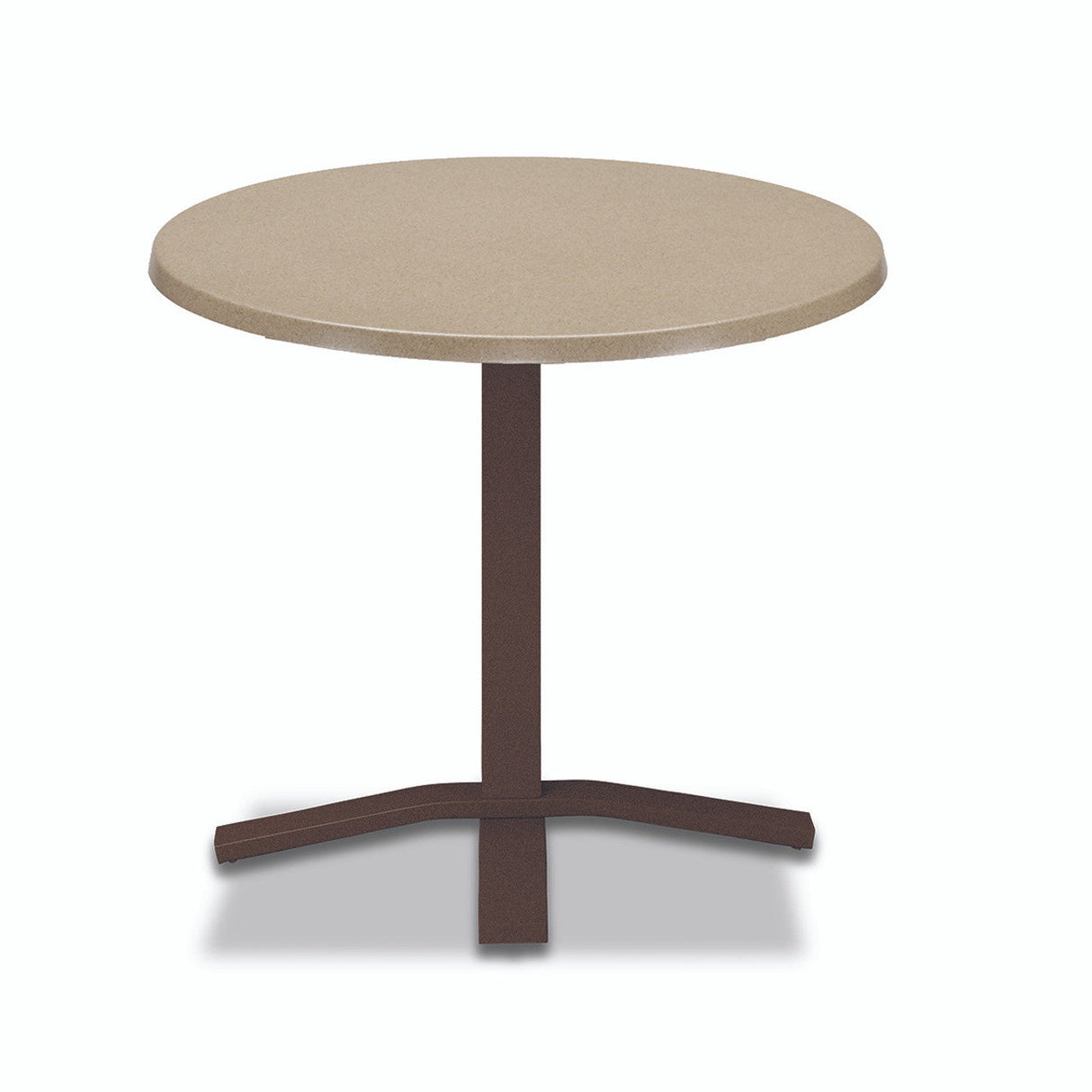 Telescope Dining Height 36" Round Aluminum Slat Top Table w/ Pedestal - 3230-2X20BAS 