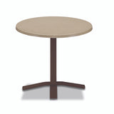 Telescope Dining Height 36" Round Aluminum Slat Top Table w/ Pedestal - 3230-2X20BAS 